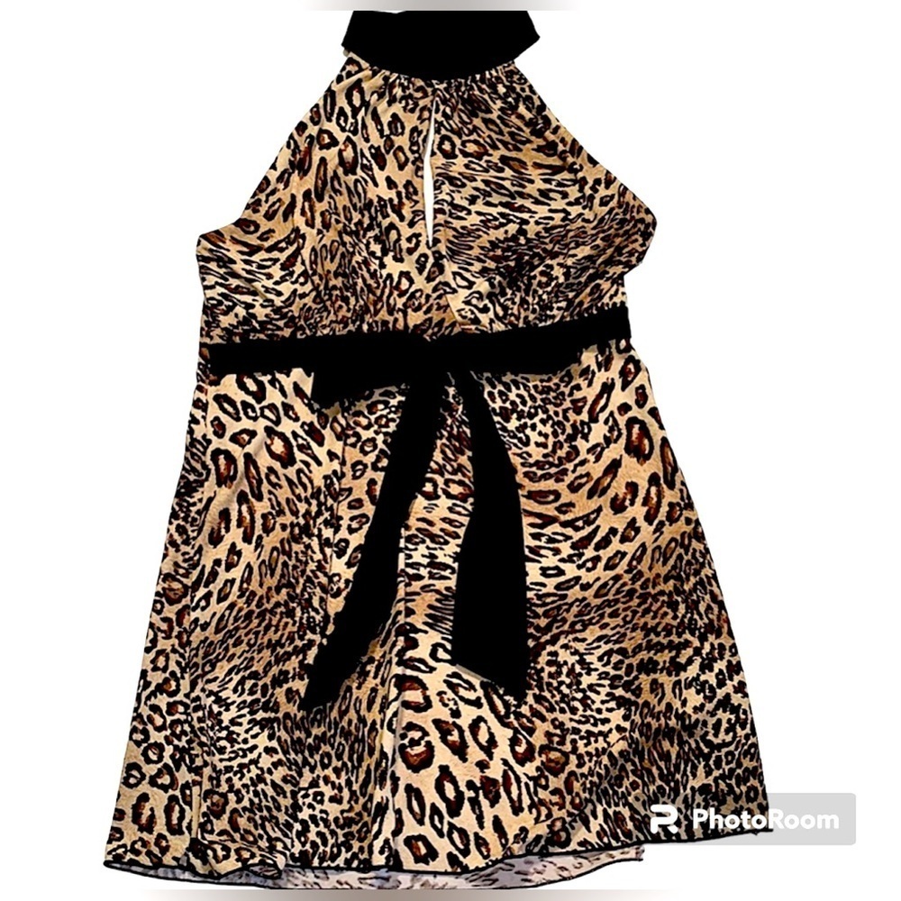 BCX leopard print halter top size medium